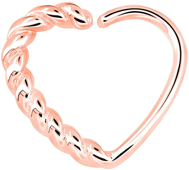 

Multi-functional Heart Shaped Twisted Cartilage Tragus Daith Earrings Piercing 16Gauge