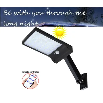 

48 LED Solar Light PIR Motion Sensor Lamp Ip65 Waterproof Outdoor Garden Wall Gear lock remote controller rotate
