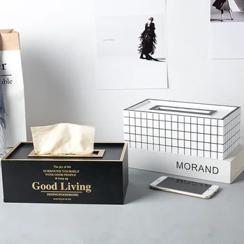 

Simple wooden Nordic tissue box creative ins tissue box household living room napkin box paper box