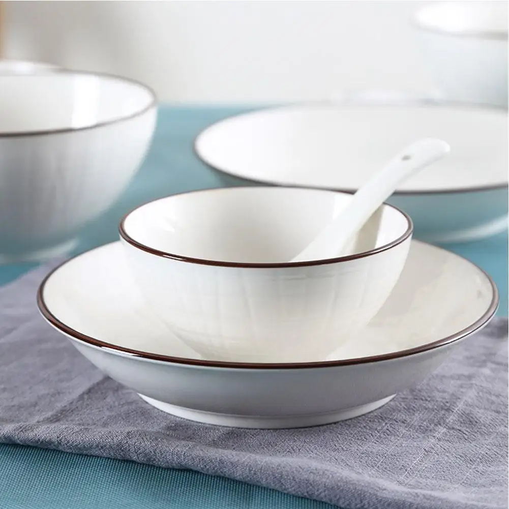 Adeeing 18 шт./компл. Керамика набор посуды Кухня посуда Однотонная Одежда Современный дизайн чаши пластин соуса ложки