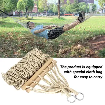 

Cotton Rope Hammock Mesh Cotton Rope Hammock Swing Hanging With Bag for Outdoor Camping Cradles Home Garden Hammocks