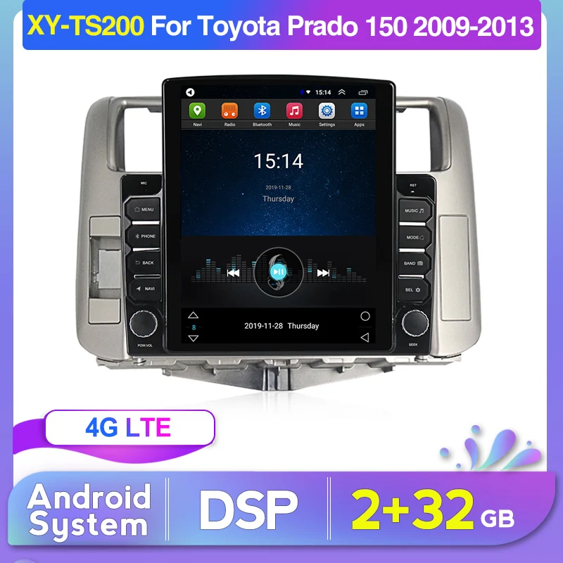 Android системы автомобильный мультимедийный плеер навигация GPS радио для Toyota PRADO 150