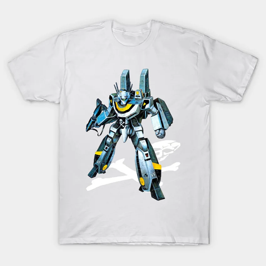 Череп-один VF-1S Валькирия футболка Макросс футболка robotech Аниме и манга череп эскадрон gunpla gundam Валькирия меха Макросс