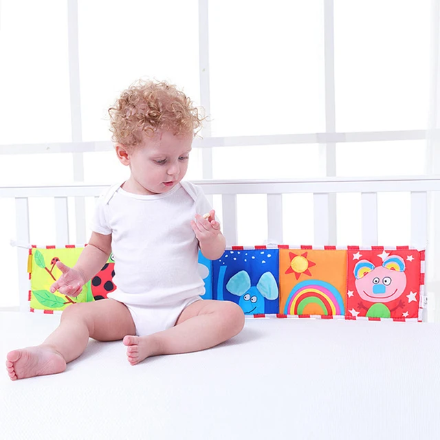 Baby Toys Crib Bumper Newbron Cloth Book Infant Rattles Knowledge Around Multi-Touch Colorful Bed Bumper Baby Toys 0-12 Months 3