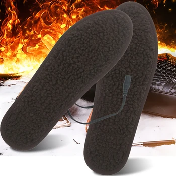 

Safe Reusable Electric Heated Insoles Men Women Washable Dirtproof Foot Warmer USB Charging Constant Temperature Black Shoe Pads