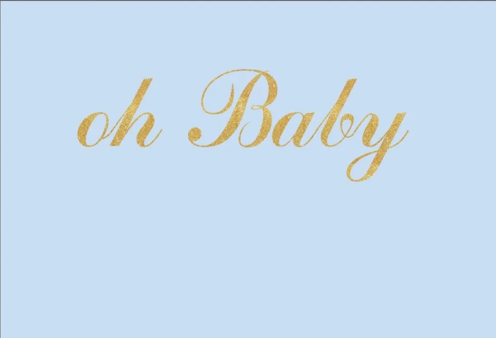 7x5FT Gold Glittle Light Blue Sky Spots Oh Baby Shower Custom Photo Studio Backdrop Background Vinyl 220cm x 150cm | Электроника