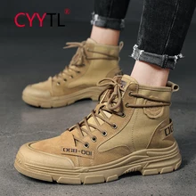

CYYTL Military Combat Boots Men's Outdoor Tactical Army Fashion High Top Hunting Non-Slip Desert Botas Hiking Safety Shoes