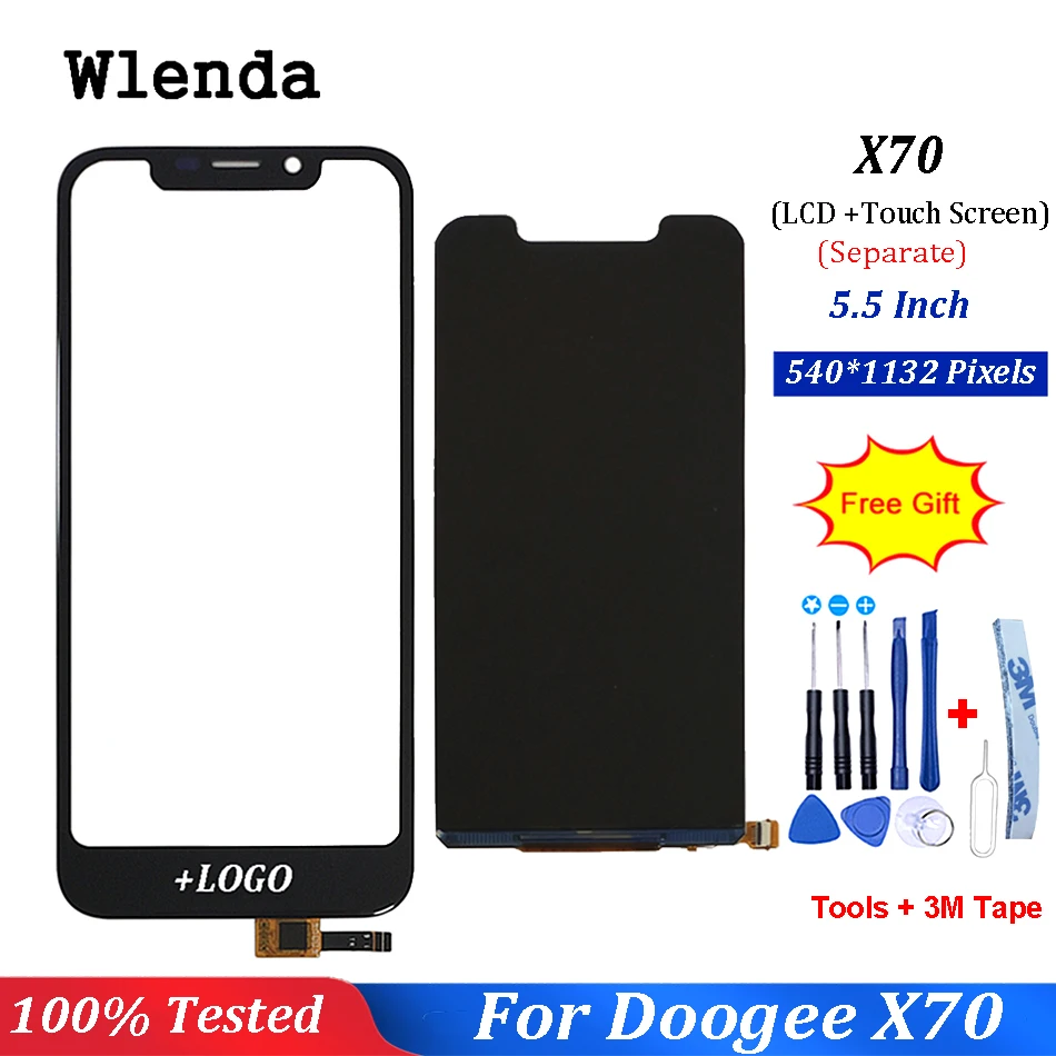 

5.5"inch For Doogee X70 LCD Display+Touch Screen Digitizer Repair Replacement Parts For X70 Phone Accessory+tools