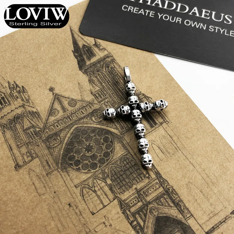 Кулон череп крест, абсолютно новые модные религиозные украшения Thomas SABOR 925 пробы серебряные аксессуары Rebel подарок для женщин и мужчин