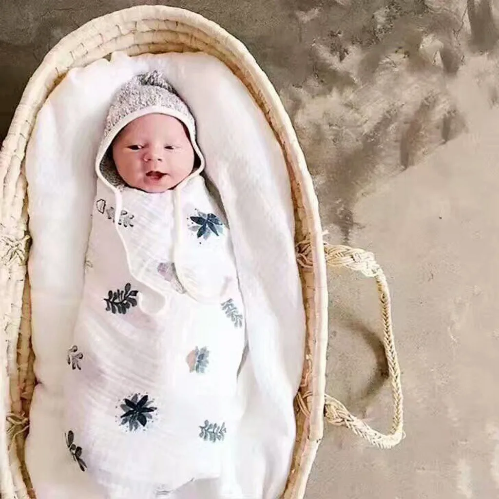 Муслиновое хлопковое Пеленальное Одеяло для новорожденных, детское одеяло для новорожденных, тонкая пеленка для новорожденных, конверт, накидка для коляски
