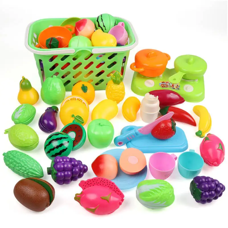 

Children Play House Kitchen Toy Earnestly Fruit & Vegetable Cake Boys And Girls Baby Slicer Cutting up Vegetables Set