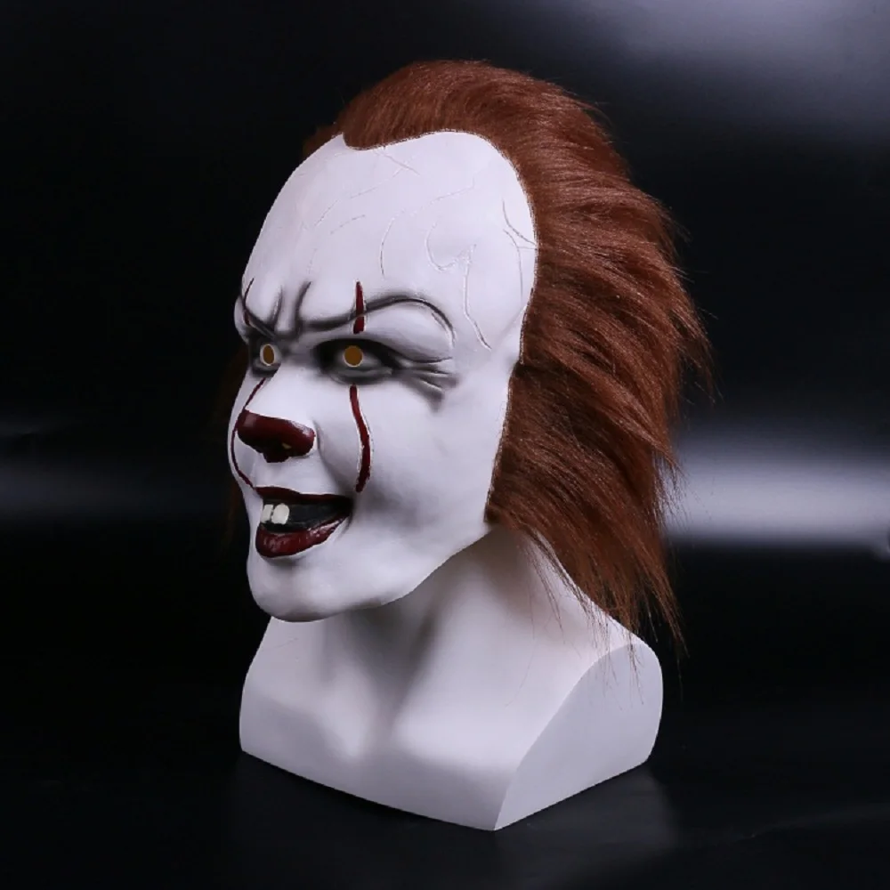 2017 Movie Stephen King's It 2 Joker Pennywise Mask Full Face Horror Clown Latex Halloween Party Hoorible Masks Cosplay Prop (3)