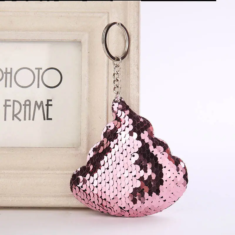 Pink Блестящее блестящее кольцо для ключей с русалочкой и единорогом, подвесная Елочная игрушка с сердечком, мягкий брелок для ключей, сумка для автомобиля, подвесной брелок - Цвет: Pink