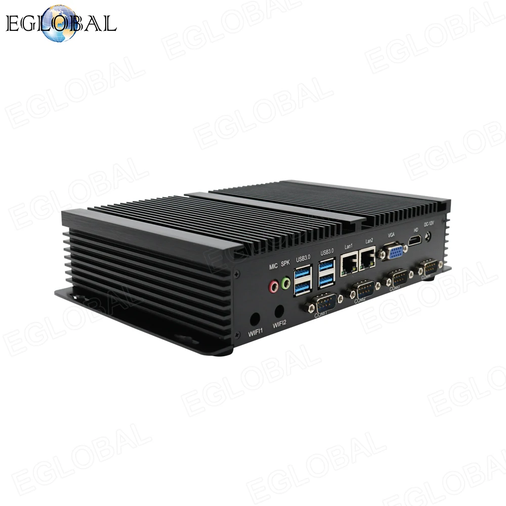 Процессор Eglobal fanless mini pc Core i5 3317U celeron 1007 Dual Nics 4 RS232 COM промышленный компьютер с HDMI + VGA