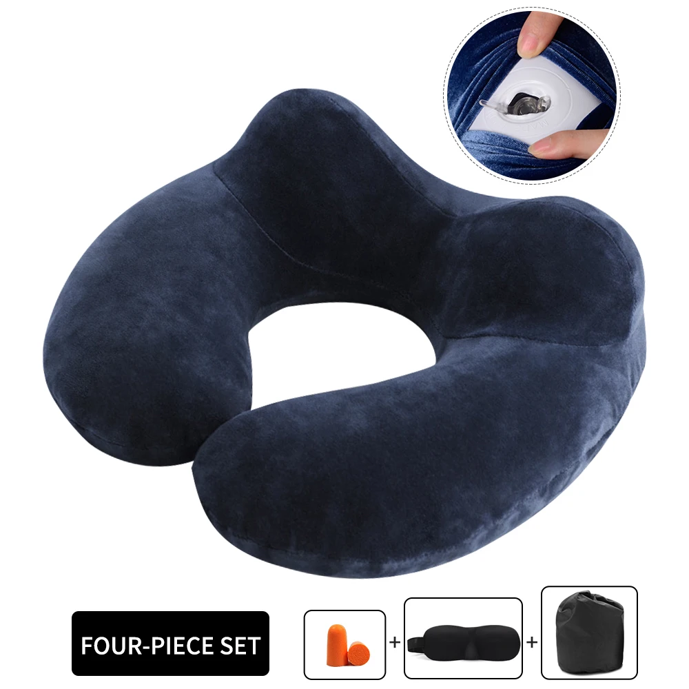 1 шт. u-образная подушка для путешествий, надувная подушка для шеи для сна, мягкие удобные подушки для офиса, путешествий, на открытом воздухе