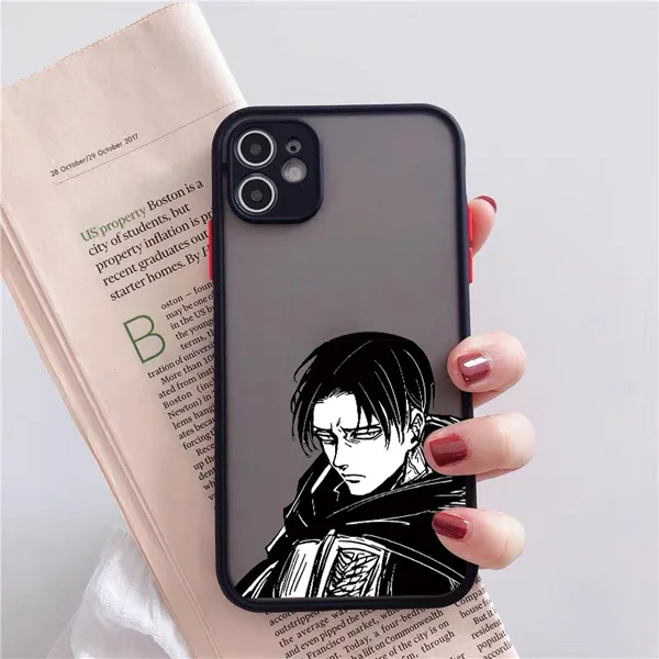 Anime Japanese Allen Attack On Titan Phone Case For Iphone 12 13Mini 11 Pro XS MAX 8 7 6 Plus X SE2020 XR Hard Fundas Coque Case black Allen 7
