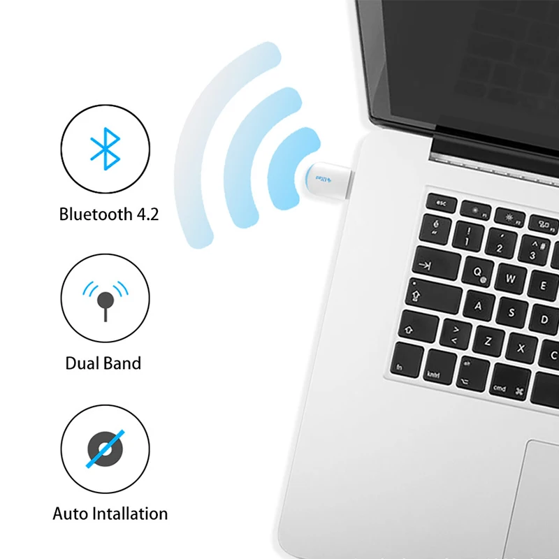 Мини беспроводной USB wifi адаптер 5G/2,4G Bluetooth 4,2 двухдиапазонный ключ 11AC 600 Мбит/с LAN внешняя сетевая антенна для Win 7 8 10