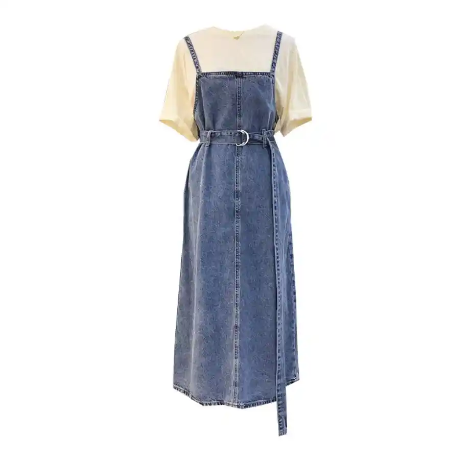 denim long frocks
