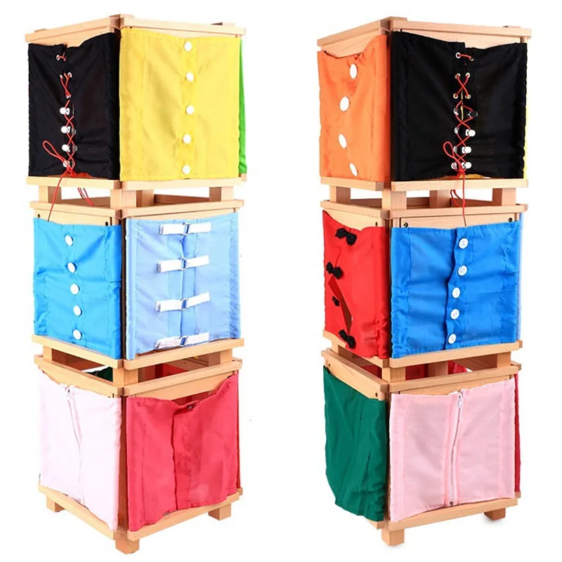 Монтессори игрушки для детей Деревянный малыш практическая жизнь пуговицы