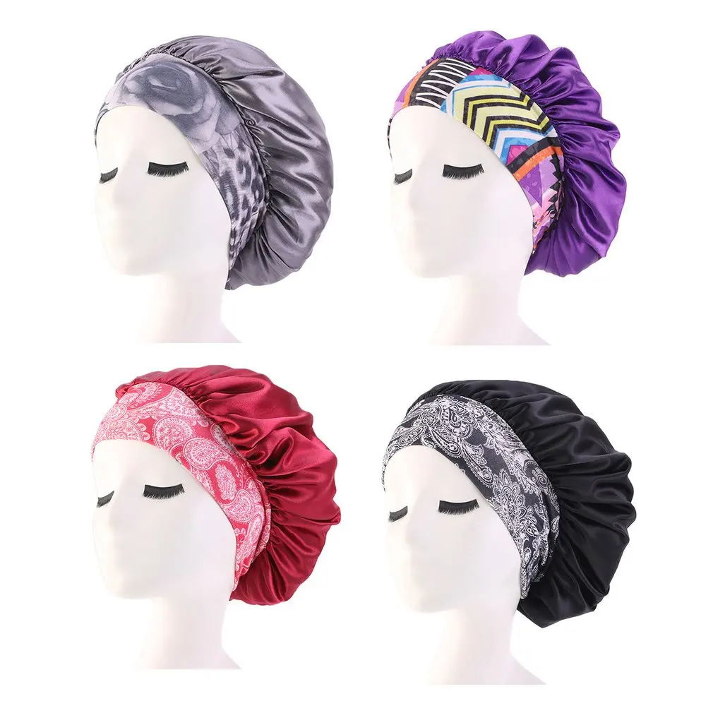 Hair Cap Fashion Women Satin Night Sleep Cap Hair Hat Silk Head