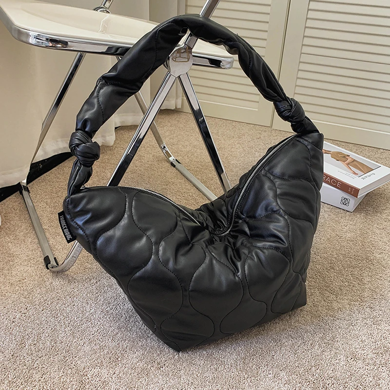 

Casual Solid Space Cotton Women Shoulder Bag High Capacity Hobos Crossbody Bags For Women Luxury Pu Leather Women's Handbags New