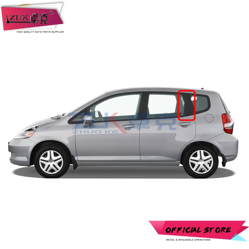 ZUK, левое, правое автомобильное заднее стекло, C опорой, крышка для HONDA FIT JAZZ GD1 GD3 2003-2008, внешняя дверь, опора, отделка панели