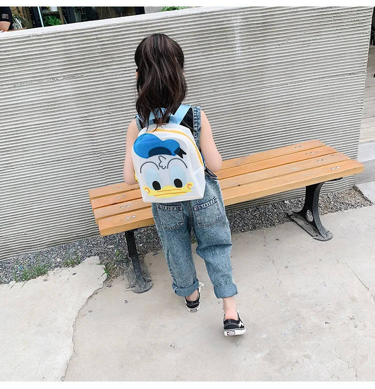 Рюкзак из искусственной кожи для маленьких мальчиков и девочек от 1 до 6 лет с изображением Дональда Дака из мультфильма, модная Желейная детская школьная сумка