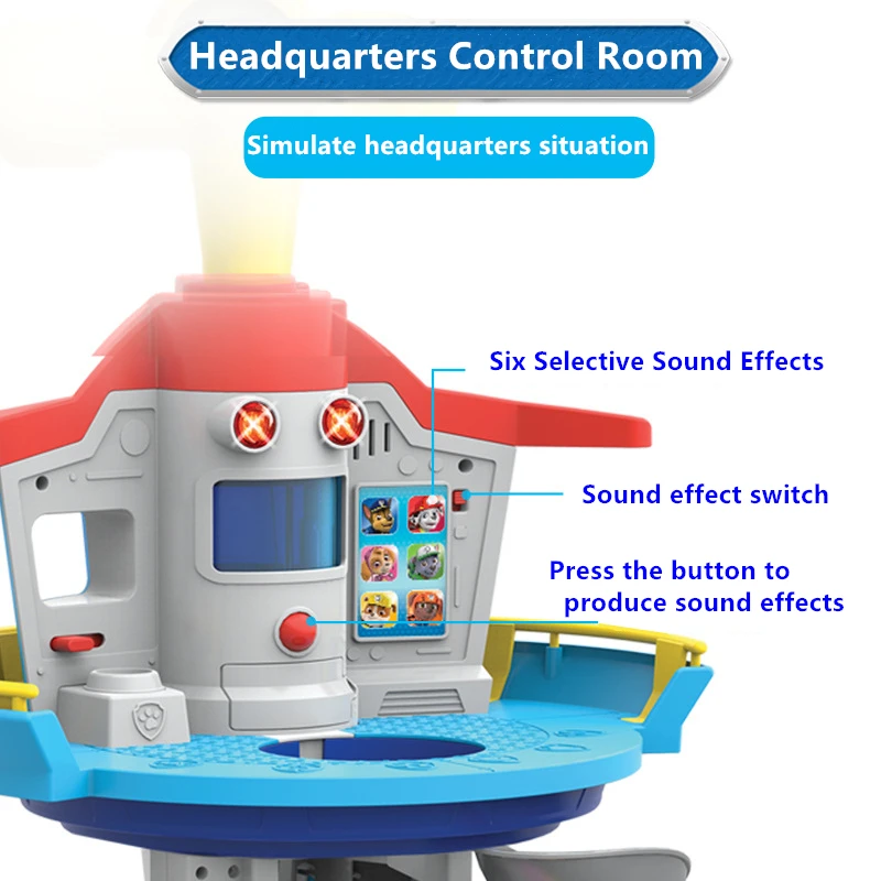 Крупногабаритная башня, Щенячий патруль, Щенячий патруль, штабная игрушка с музыкальным патрулем, Щенячий патруль, смотровая башня, набор игрушек, детский подарок