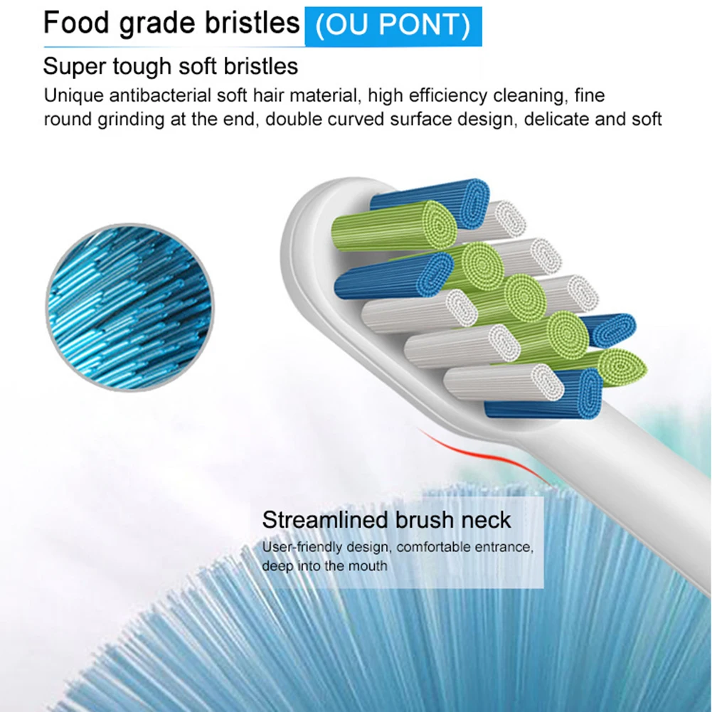 2/3/4 шт. Алмазная чистая Стандартный запасная щетка для Philips Sonicare Электрическая HX6062 HX6066 HX9362 HX9024 Зубная щётка головы