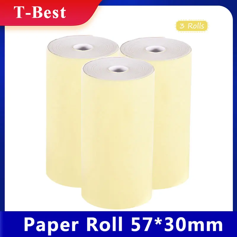 Papel térmico Color rollo 57*30mm Bill recibo papel fotográfico de impresión clara para PeriPage A6 y PAPERANG P1/P2 3 rollos