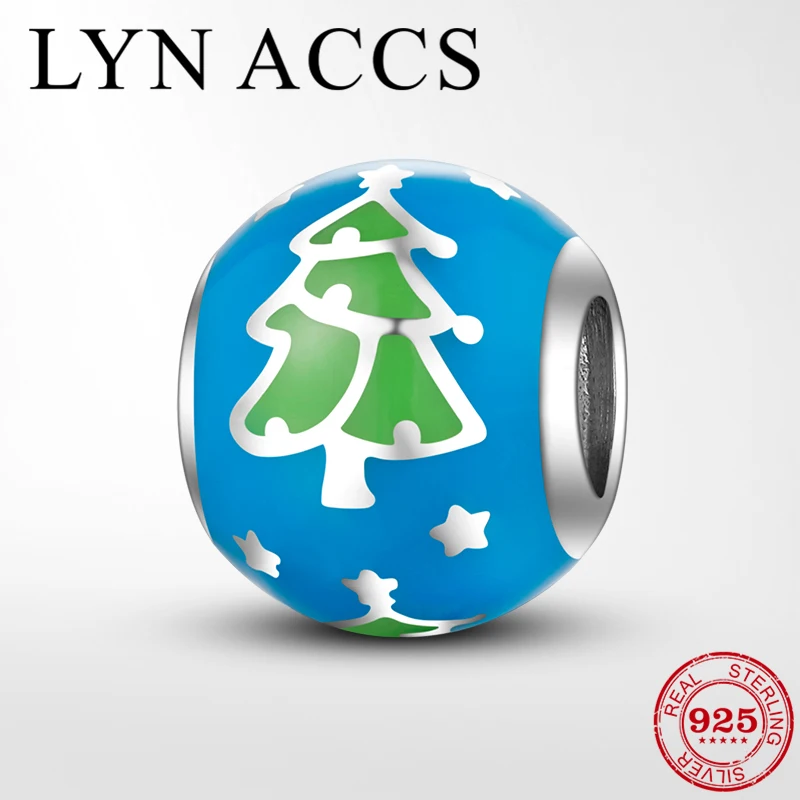 

Christmas tree 925 Sterling Silver Enamel Fine Charms Beads fit Origianl Pandora Silver 925 Bracelets Jewelry Making