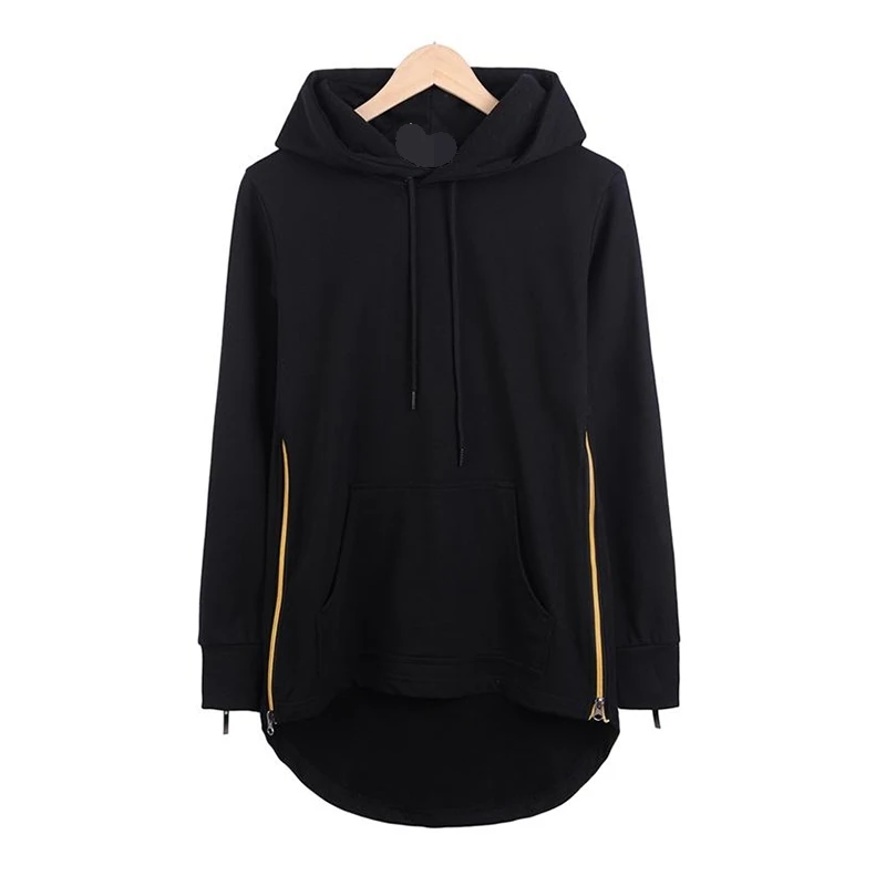 Men's hoodie spring and Autumn style European and American long sleeve side zipper in full-size men's coat hoodie hip-hop