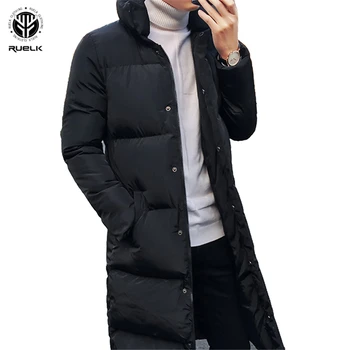 

RUELK 2020 Autumn And Winter Explosions Men's Mid-Length Cotton Coat Middle-Aged And Young People Add Fat Over-The-Knee Men Coat