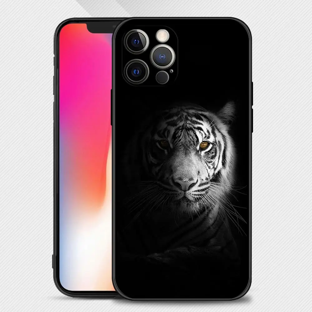 iphone 12 pro max leather case Case For Apple iPhone 13 12 11 Pro Max Mini XS Max XR X 7 8 Plus 6 6S SE 2020 Cover Shell Wolf Dog Cat Bird Lion Tiger Animal iphone 12 pro max clear case