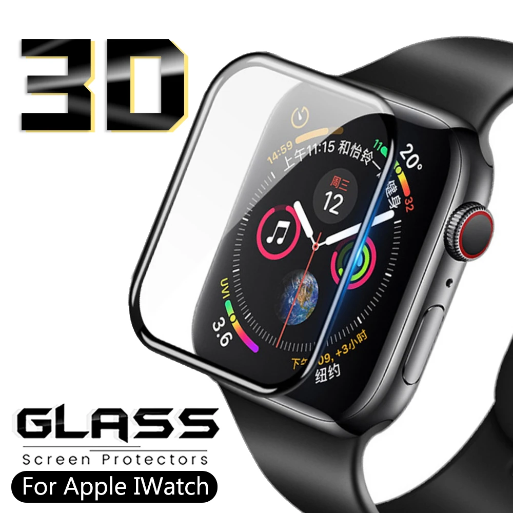 

3D Tempered Glass For Apple Watch Series 1 2 3 4 anti Scratch Screen Protector Protective Film For iwatch 44mm 40mm 38mm 42 mm