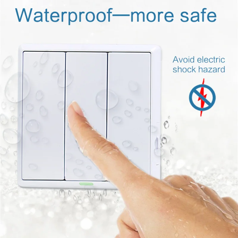  Saful 433Mhz smart push Wireless Switch Light RF Remote Control AC 110V 220V Receiver Wall Panel bu - 4000085364610