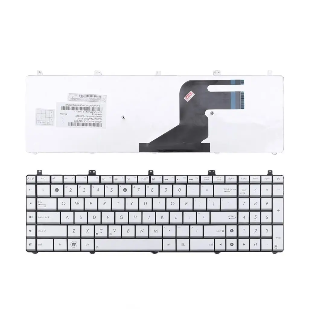 Laptop Keyboard US Layout Keypad for Asus N55 N55S N55SL N55SF N55X N75S N75SF N75SL Series Laptop Replacement Keyboards