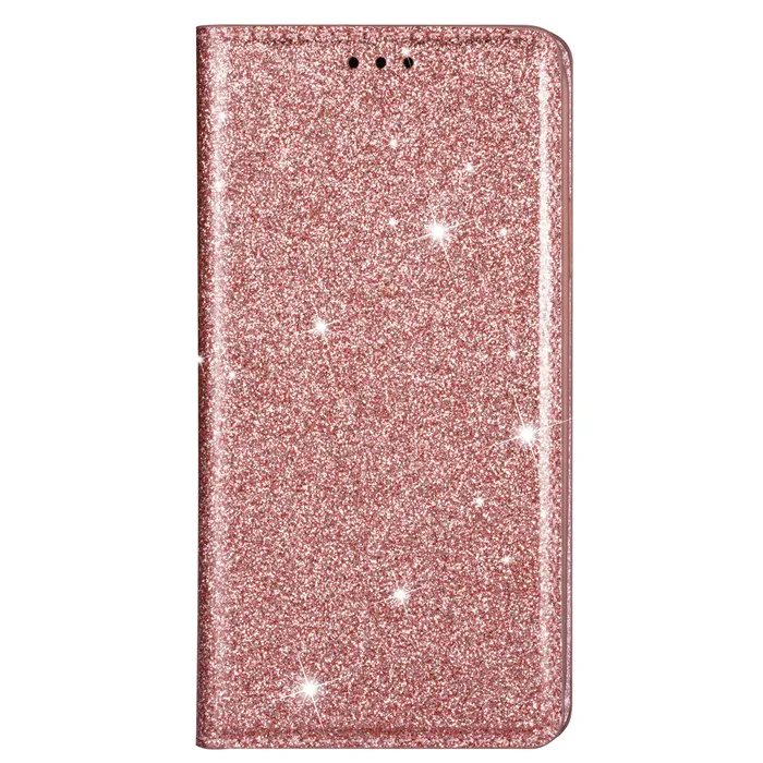 For Samsung Galaxy J5 Ultra Thin Glitter Magnet Flip Leather Case For J3 J7 J720 Stand Cover Funda - Цвет: Розовый