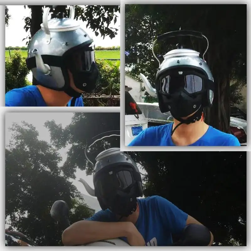Motorcycle Helmet Motorcycle Helmet Funny Teapot Kettle Safety