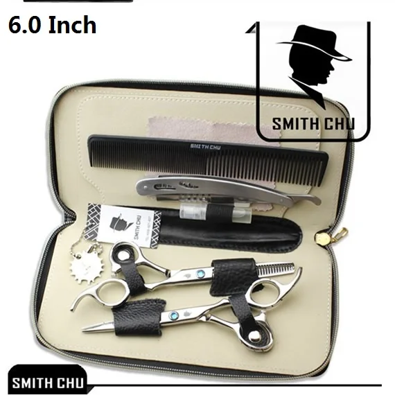 Smith Chu 6," 5,5" Профессиональные Парикмахерские ножницы Япония 440c стрижки волос ножницы, Салон Парикмахерская ножницы для волос Машинка для стрижки LZS0074 - Color: LZS0006 60  with bag