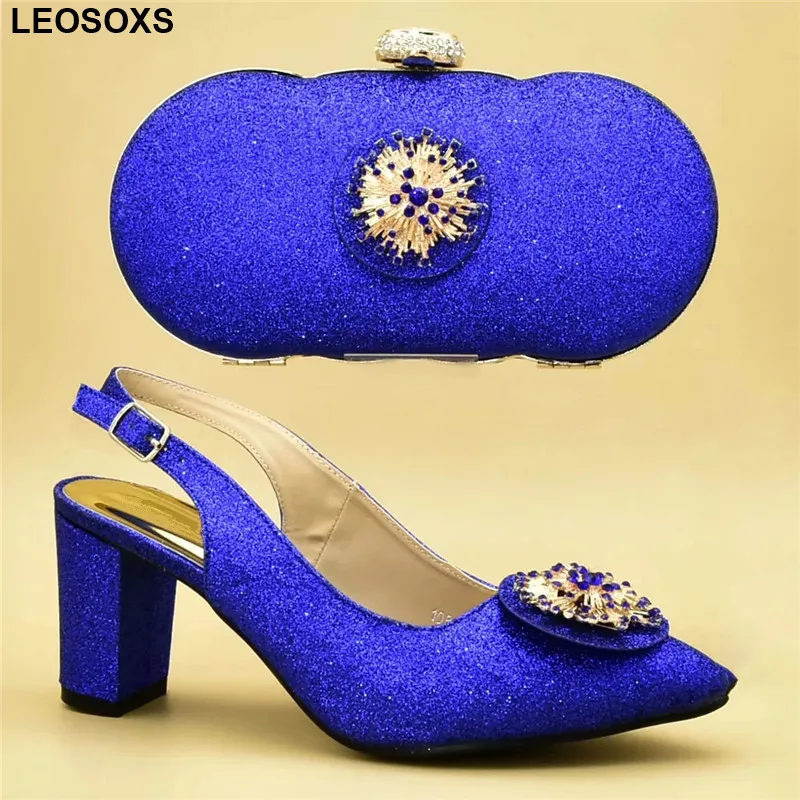 

New Summer High Heeled Shoes for Women African Shoe and Bags Women Italian Designer Shoes and Bags Matching Set Elegant Shoes