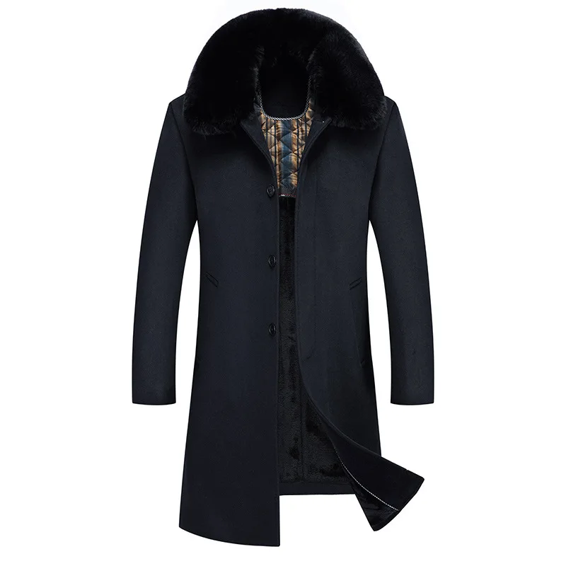 

2018 Winter New Style Long Fold-down Collar Thick Men Woolen Jacket-Style by Wool Coat MEN'S Coat