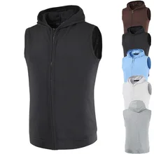 Модные новые продукты, летний корейский стиль, мужской жилет без рукавов, кардиган с капюшоном, тонкий жилет, пять цветов на выбор