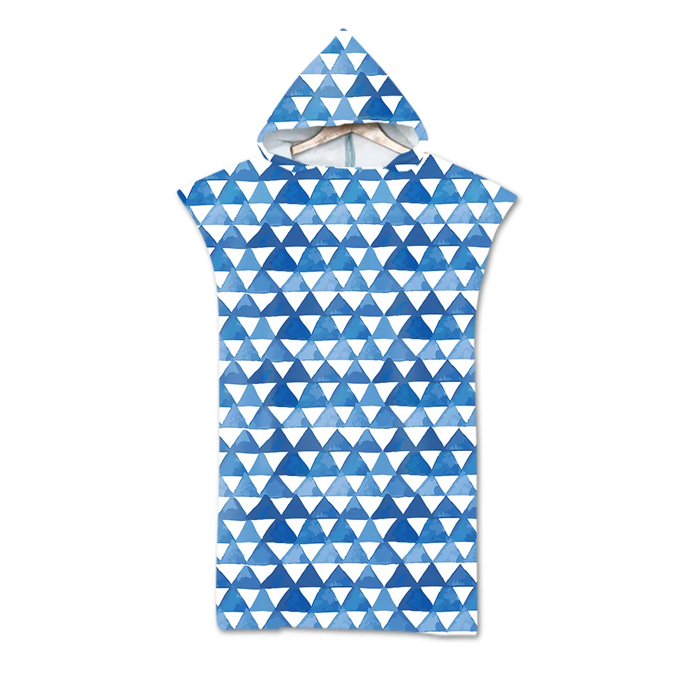 75*110cm Microfiber Printed Hooded Bath Beach Towel For Adults Quick Dry Swimming Poncho Bath Towel With Cloak Bathrobe