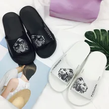 KINE PANDA/мужские шлепанцы; женские пляжные шлепанцы; мужские и женские шлепанцы унисекс; Вьетнамки; домашняя обувь для ванной; дизайн со львом; размеры 36-45