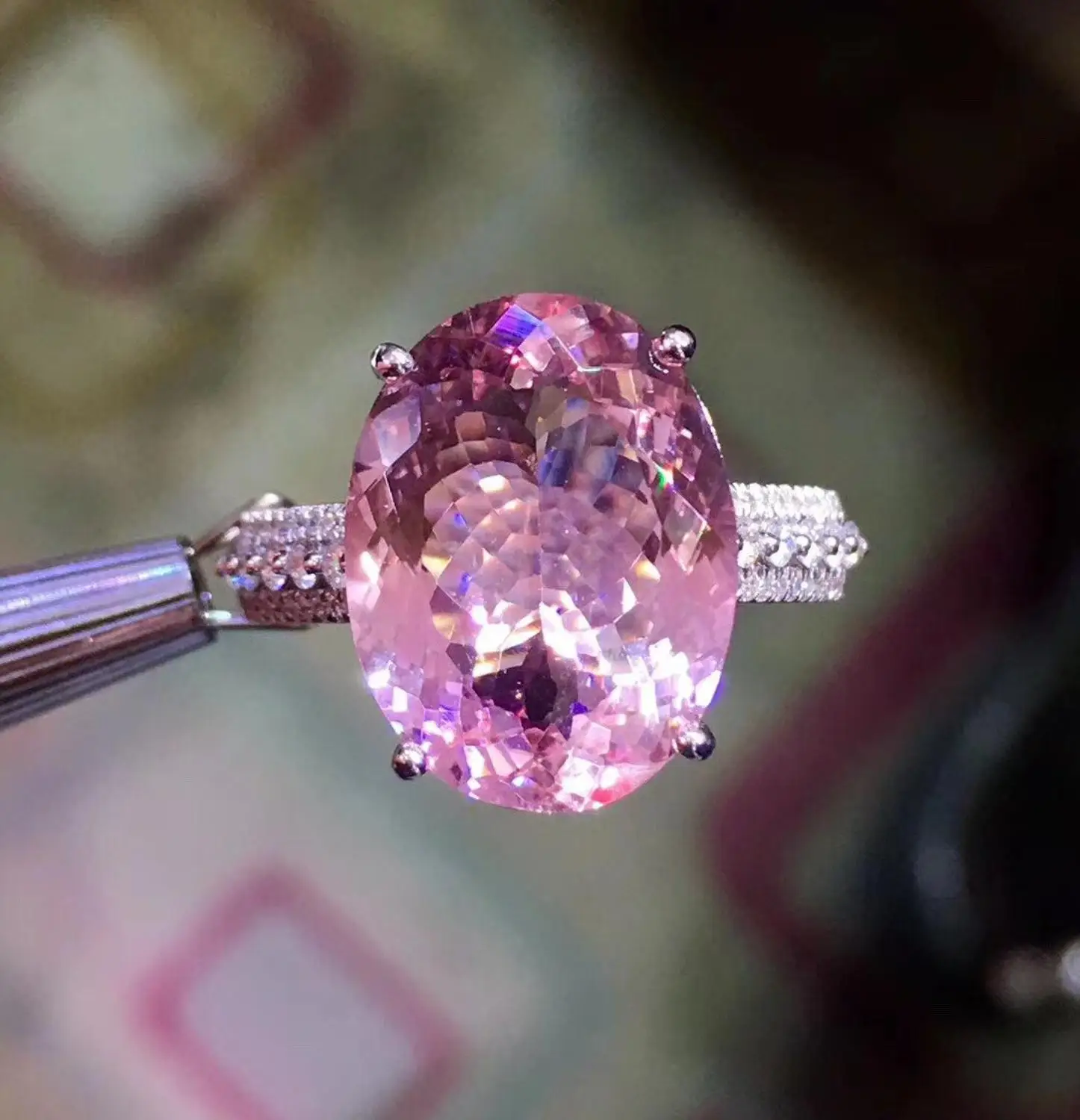 Y417 морганитное кольцо 6.7ct ювелирные украшения 18K золото 100% натуральный розовый