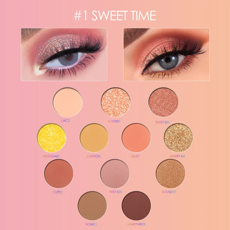 1 SWEET TIME FOCALLURE блестящие тени для век Палитра водостойкая палитра для макияжа глаз мерцающие и бриллиантовые тени с длительным эффектом - Цвет: 1 SWEET TIME