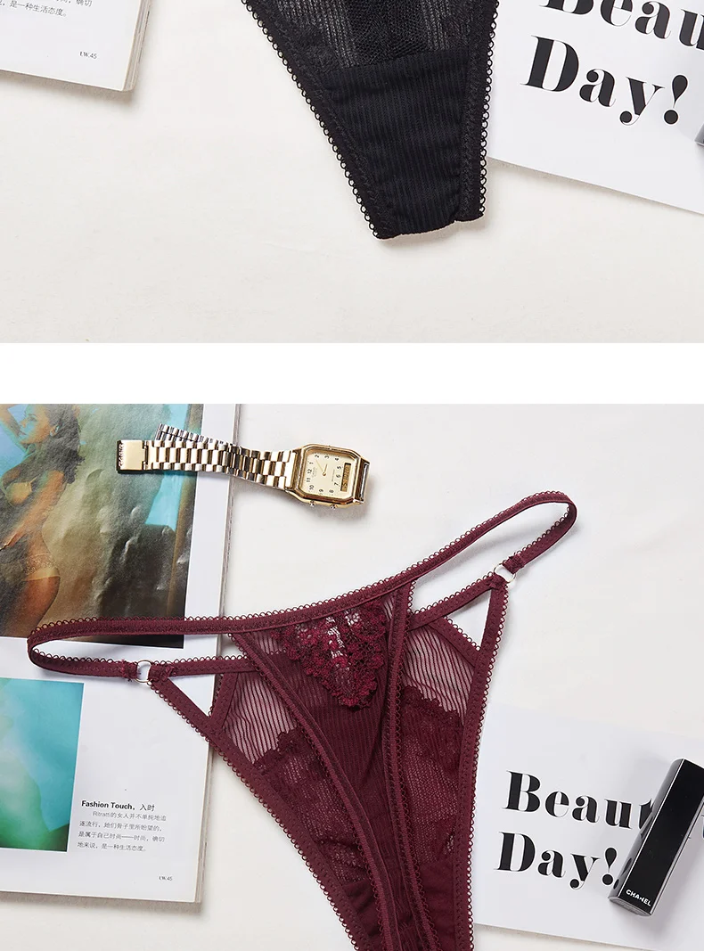 Женское сексуальное Эротическое белье G-string Vrouwen Lace Bloemen Slipje Lage Taille Slips сексуальные прозрачные стильные трусы с Т-образной спинкой