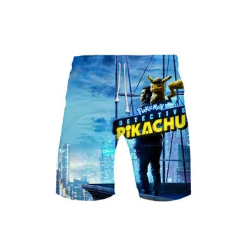 

3D Pokemon Pikachu Mens Swimwear Swim Shorts Trunks Beach Board Shorts Swimming Short Pants Swimsuits Casual Mens Sports Shorts