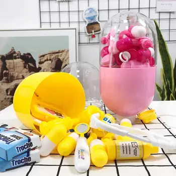 

15Pcs/Set Children Pretend Play Doctor Medical Tools with Capsule Box Toy Gift learn to help and develop concern with others